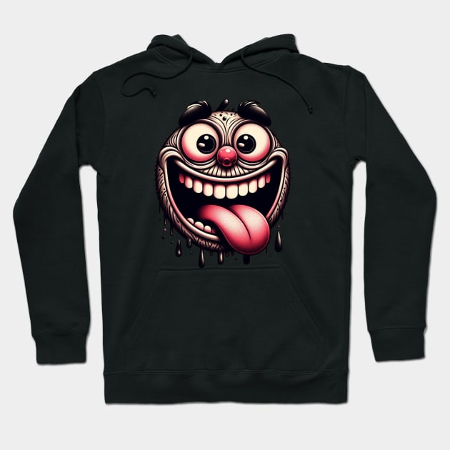 Crazy face Hoodie by Curou Prints